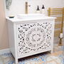 White Carved Bathroom Vanity Unit, thumbnail 1 of 9