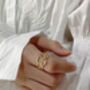 14 K Gold Plated Silver Chain Link Ring, thumbnail 4 of 6