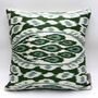 Square Ikat Silk Cushion Forest Green Abstract, thumbnail 6 of 9