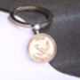 1956 70th Birthday Farthing Coin Keyring Gift, thumbnail 1 of 5