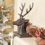 Reindeer Cast Iron Christmas Stocking Holder, thumbnail 1 of 6
