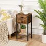Tall Bedside Table Slim Side Table With Two Drawers, thumbnail 6 of 10