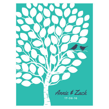 Personalised Tree Wedding Guest Book Print, 2 of 5