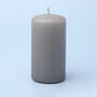 G Decor Classic Unscented White Grey Pillar Candle, thumbnail 3 of 4