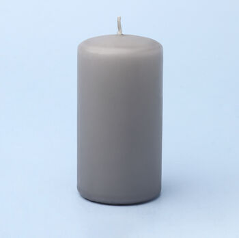 G Decor Classic Unscented White Grey Pillar Candle, 3 of 4