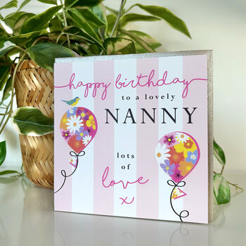Blooming Balloon Nanny Birthday Card, 3 of 3