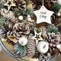 Personalised Frosted Pinecone And Star Wreath, thumbnail 3 of 3