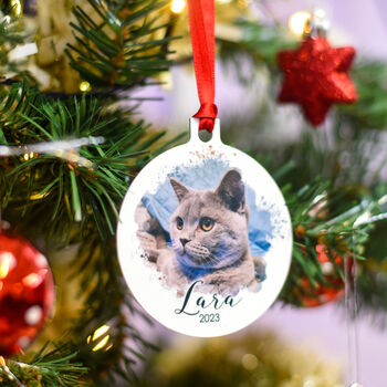 Personalised Pet Photo Christmas Bauble Decoration, 6 of 12