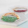 Emerald May Birthstone Rose/Gold Plated Silver Bracelet, thumbnail 3 of 4