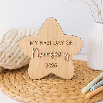 1st Day Of Nursery,Reception Preschool Wooden Star Sign, 7 of 7