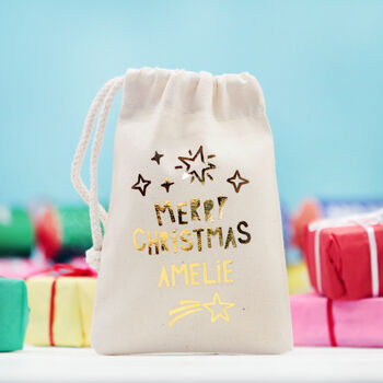 Personalised Merry Christmas Treat Bag, 3 of 3