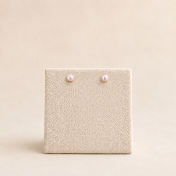 3mm Sterling Silver Pink Pearl Stud Earrings, 3 of 5