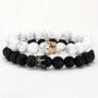 Set Of Two Black And White Crown Beaded Bracelets, thumbnail 2 of 2