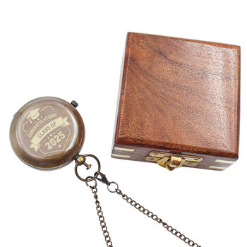 The Windsor Personalised Gunmetal Pocket Watch For Graduation, 2 of 12