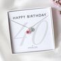 40th Birthday Gift For Her – Sterling Silver Birthstone And Personalised Number Charm Necklace, thumbnail 1 of 7