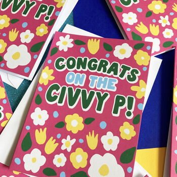 Congratulations Civvy P Civil Partnership Card, 5 of 5