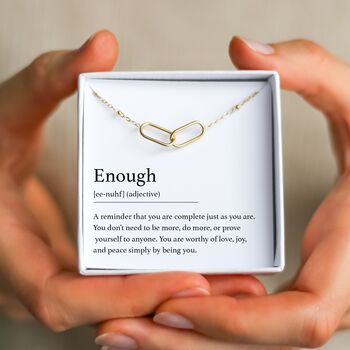 Enough Necklace – Encouragement Gift For Her, Confidence Jewellery, Self Worth Gift For Women, Uplifting Present For Tough Times, 9 of 12
