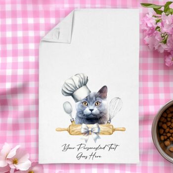 Personalised Cat In Chef Hat Gift Tea Towel, 10 of 12