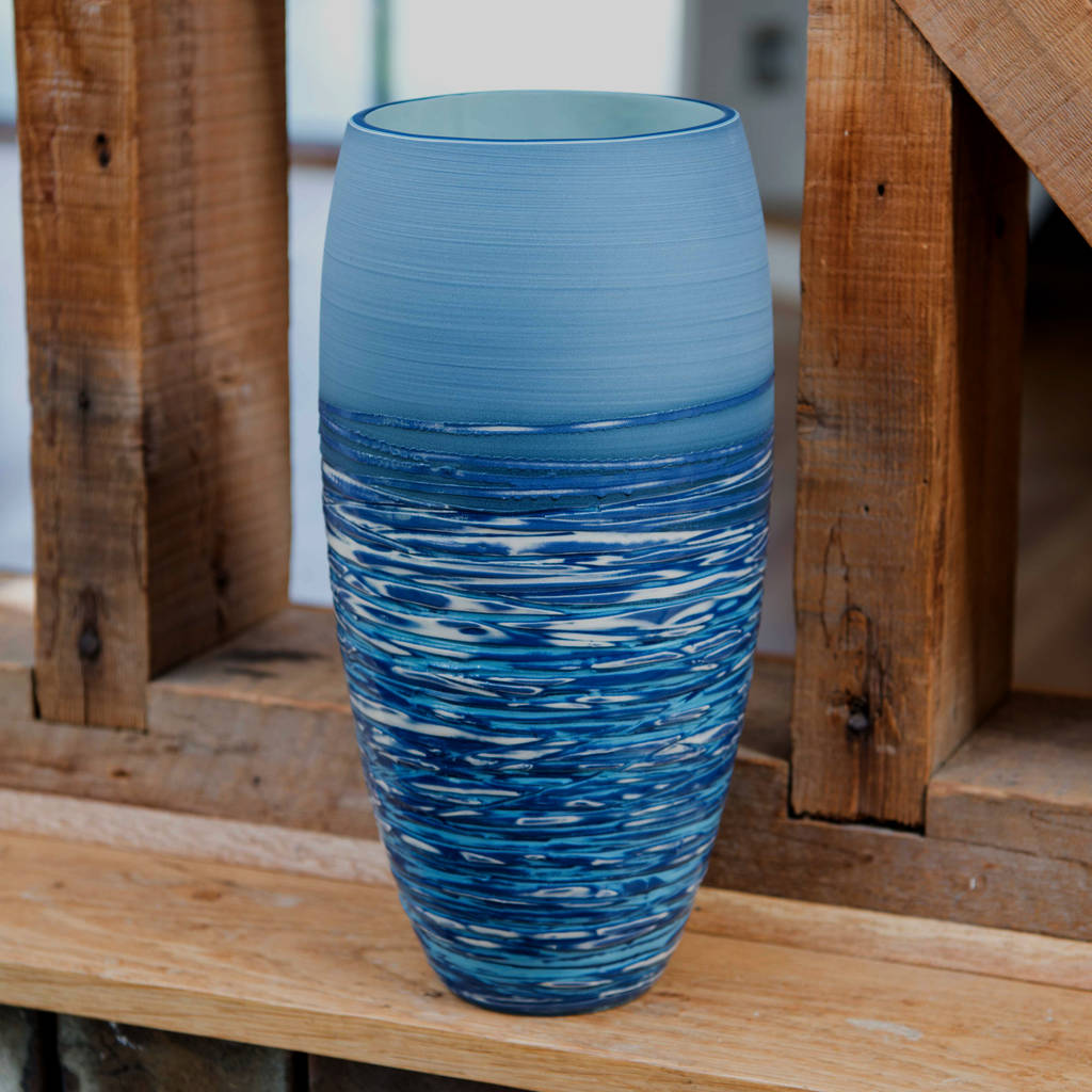 Large Ceramic Curved Vase Coast Series By Rowena Gilbert Contemporary