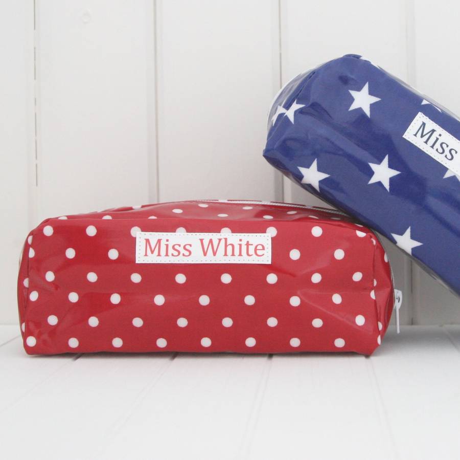 Personalised Oilcloth Wipe Clean Pencil Case, 1 of 8