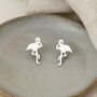 Sterling Silver Flamingo Stud Earrings, thumbnail 1 of 5