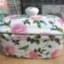 Lidded Butterdish In Exotic Bird Of Paradise Design, thumbnail 8 of 12