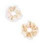 Silver Cloud Satin Frilly Scrunchies Buttercup Collection, thumbnail 2 of 4