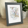 Favourite UK Map Personalised Print With Grey Frame, thumbnail 5 of 10