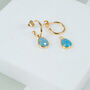 Manhattan Gold Plated And Blue Chalcedony Earrings, thumbnail 1 of 4