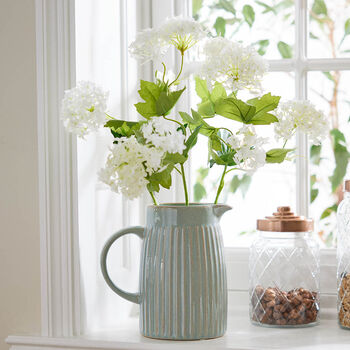 Ribbed Blue Pitcher Jug Vase, 2 of 4
