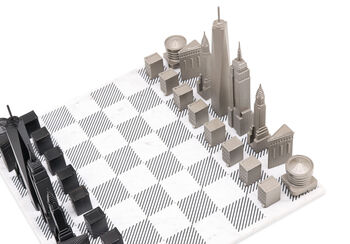 Stainless Steel Skyline Chess Set – New York Edition, 4 of 6