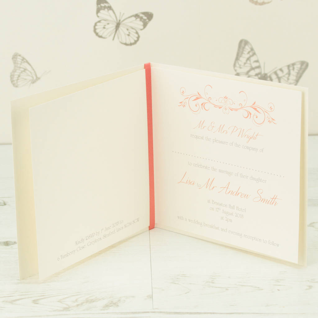 Single Fold Wedding Invitations 5