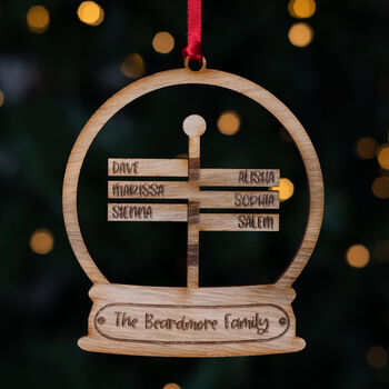 Personalised Family Christmas Signpost Bauble, 4 of 5