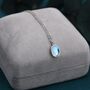 Oval Moonstone Pendant Necklace In Sterling Silver, thumbnail 6 of 11