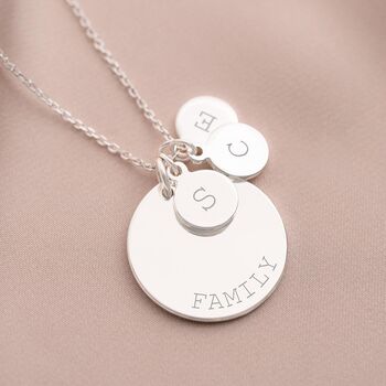 Family Disc Pendant Personalised Necklace, 5 of 10