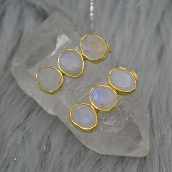 Rainbow Moonstone Earrings: June Birthstone Drop, 2 of 8