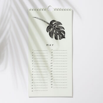Tropical Leaf Birthday And Anniversary Calendar, 6 of 12