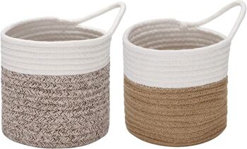 Two Small Hanging Small Woven Storage Basket, 3 of 6