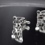 Drum Set Silver Cufflinks Gift For Musicians 316 L Stainless Steel, thumbnail 3 of 6