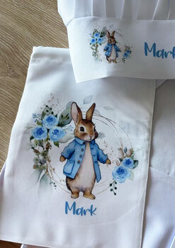 Personalised Kids Blue Bunny Baking Gift Set, 2 of 9