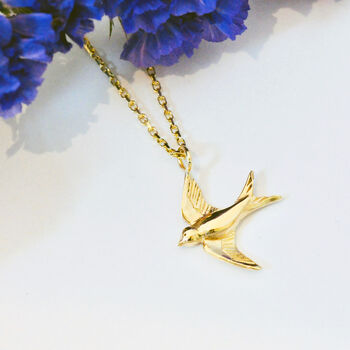 9ct Gold Swallow Necklace, 2 of 10