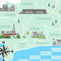 West Sussex Illustrative Map Print, thumbnail 2 of 2