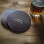 Custom Luxe Leather Father's Day Coasters, thumbnail 1 of 5