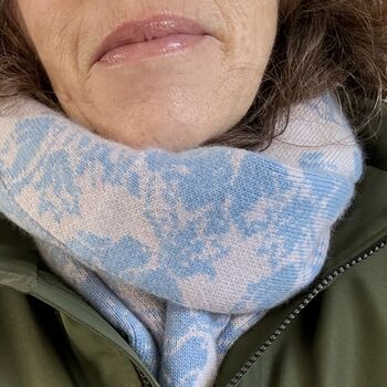 Cashmere Scarf Floral Blue, 6 of 6