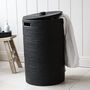 Marbury Black Round Rattan Laundry Basket, thumbnail 1 of 4