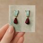 Pomegranate Red And Seafoam Earrings, thumbnail 5 of 11