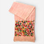 Hand Embroidered 100% Linen Scarf In Blush Pink Floral, thumbnail 2 of 8
