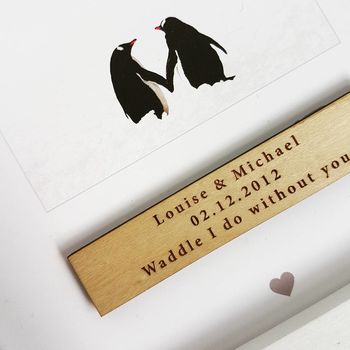 Penguin Love Couples Personalised Print, 2 of 8