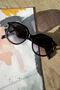Black Circle Arm Detail Oversize Sunglasses, thumbnail 1 of 6
