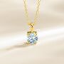 Sky Blue Topaz Solitaire Pendant Necklace In Sterling Silver And Gold, thumbnail 6 of 10